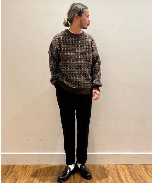 nano･universe「ツイードジャガードニット」|ニット・セーター|