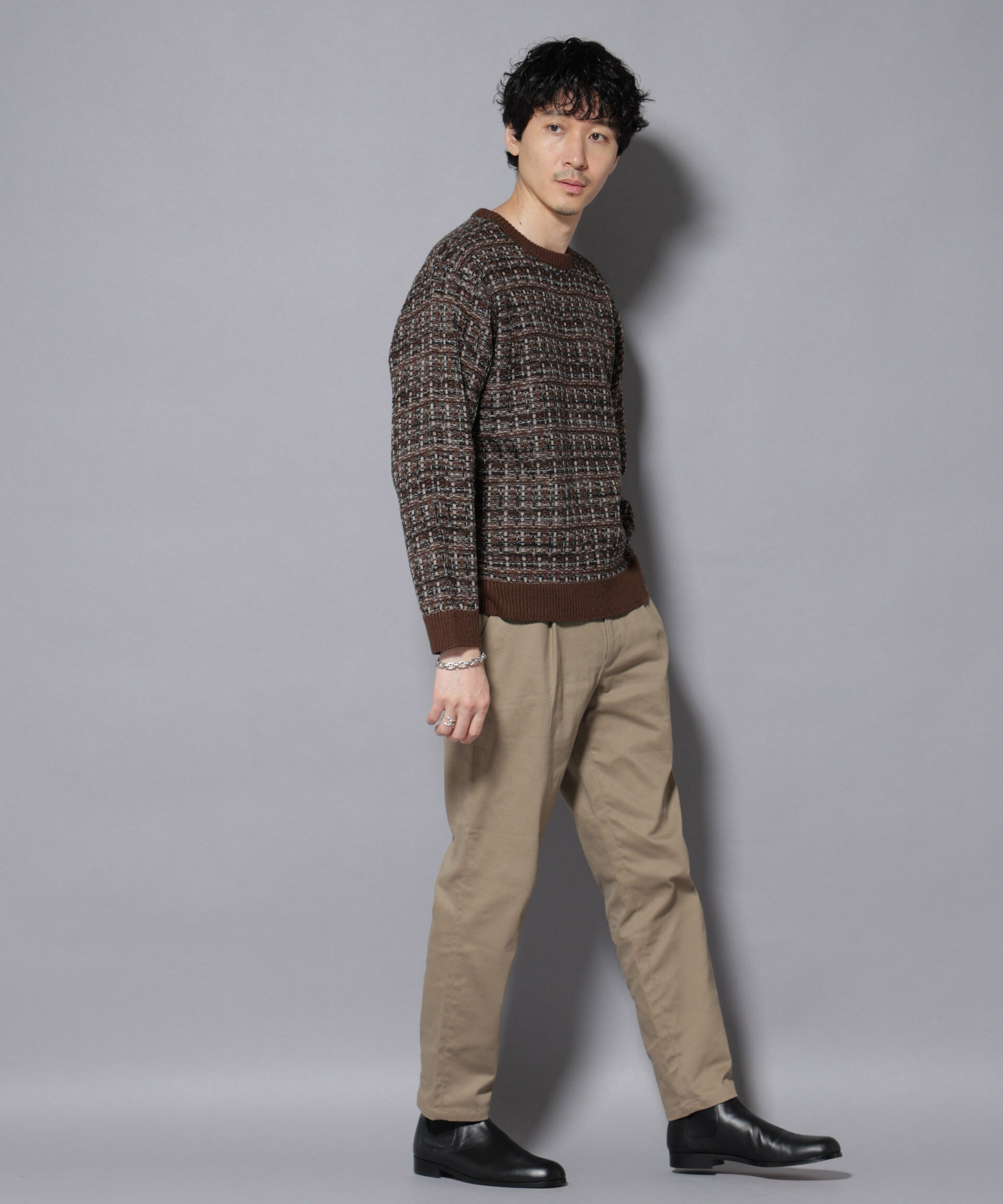 nano･universe「ツイードジャガードニット」|ニット・セーター|
