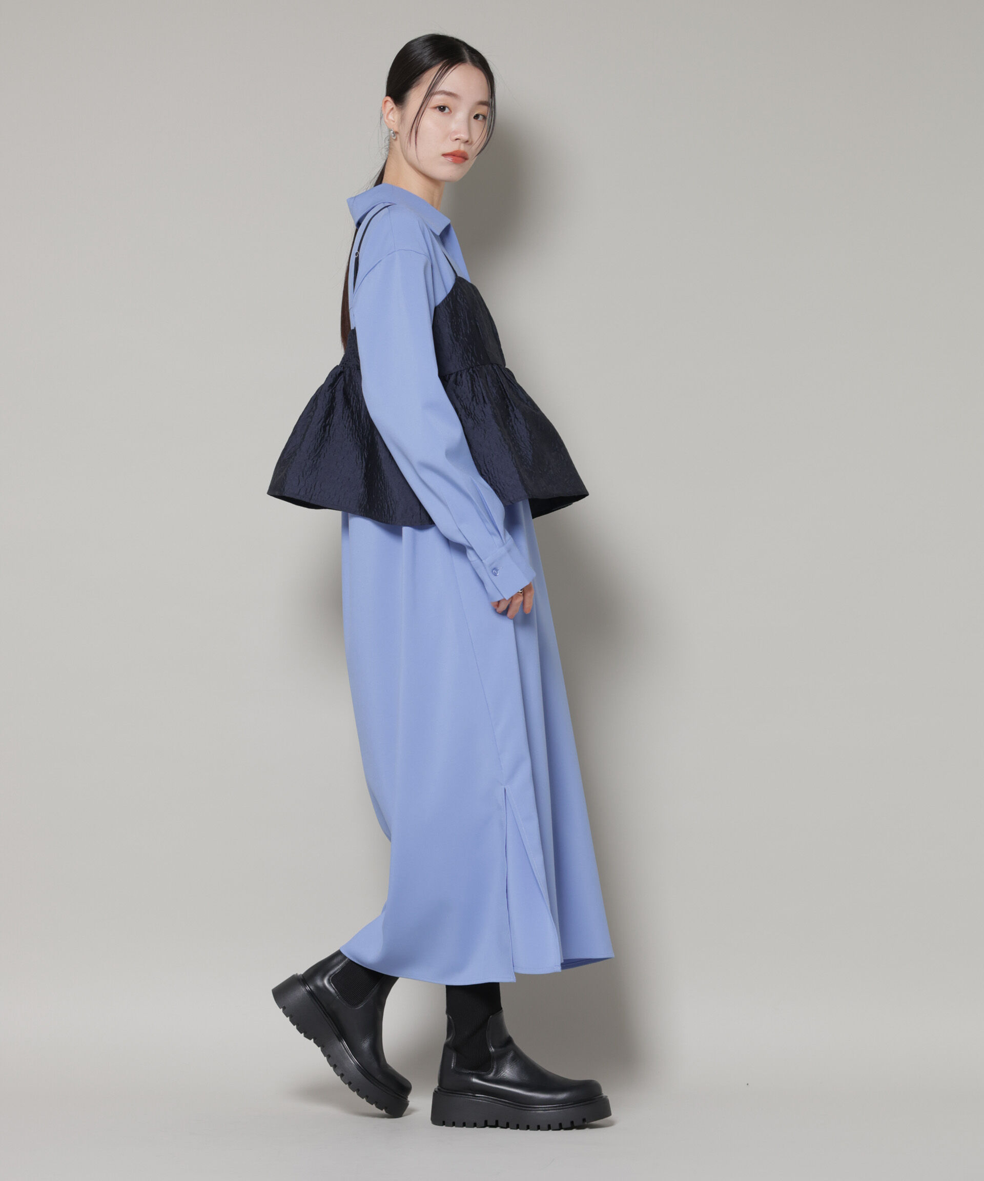 nano･universe「キャミビスチェ&times;スキッパーワンピース アンサンブルセット」|ワンピース|