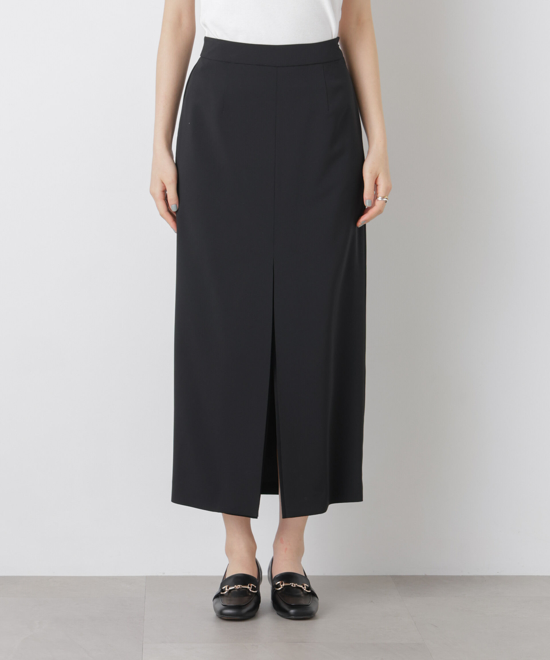 nano･universe「ハイツイストドライタックスリットロングスカート(セットアップ可)」|スカート|