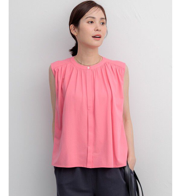 組曲「【WEB限定】トリコットジャージー ギャザー カットソー」|Tシャツ・カットソー|ローズ系