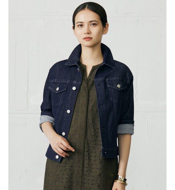 自由区「【洗える】ウスカルデニムベーシック ジャケット」|デニムジャケット|インディゴ