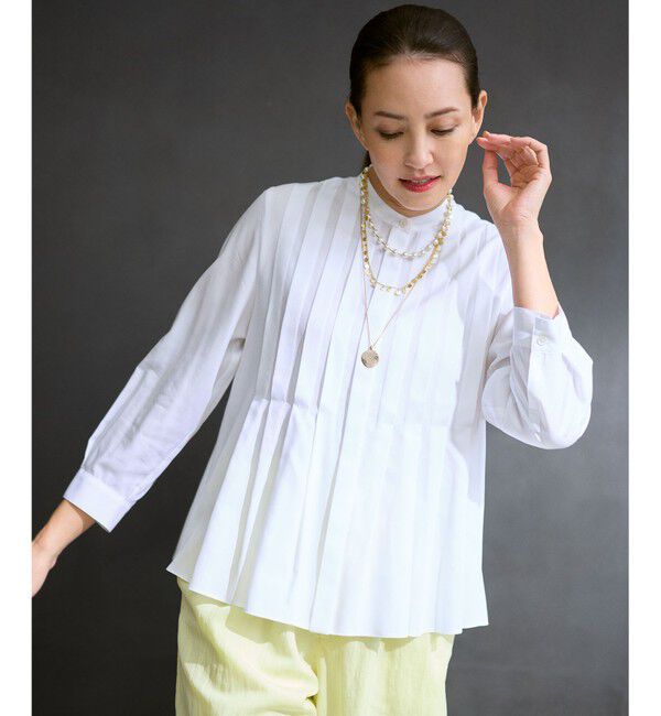 自由区「【カタログ掲載】ドレープブロードタック ブラウス」|シャツ・ブラウス|オフ