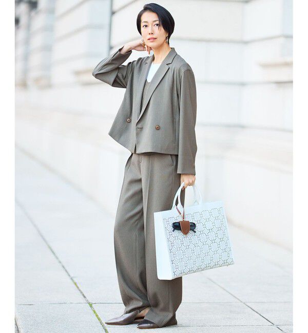 自由区「【カタログ掲載・人気素材・セットアップ対応】リネンライクシンセティックショート ジャケット」|テーラードジャケット|