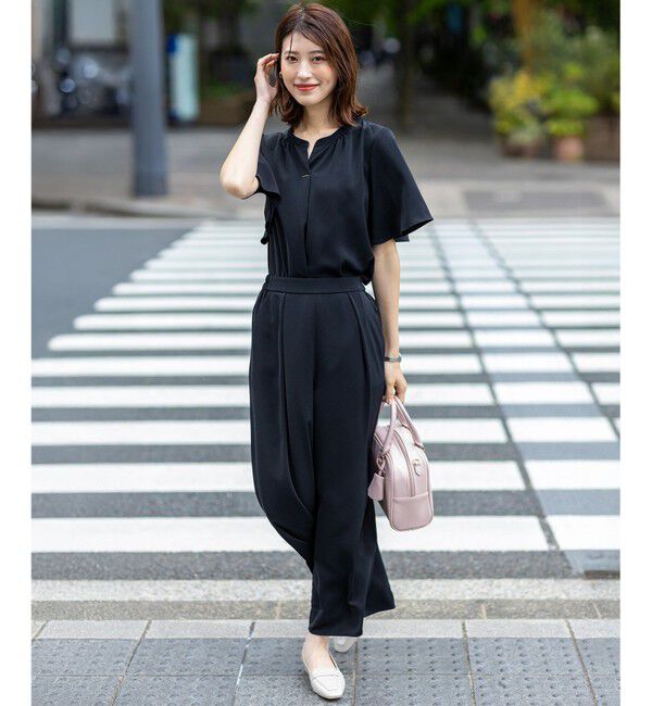 ANY SIS「【接触冷感・吸水速乾・UVカット】サラキレイ スキッパー ブラウス」|シャツ・ブラウス|