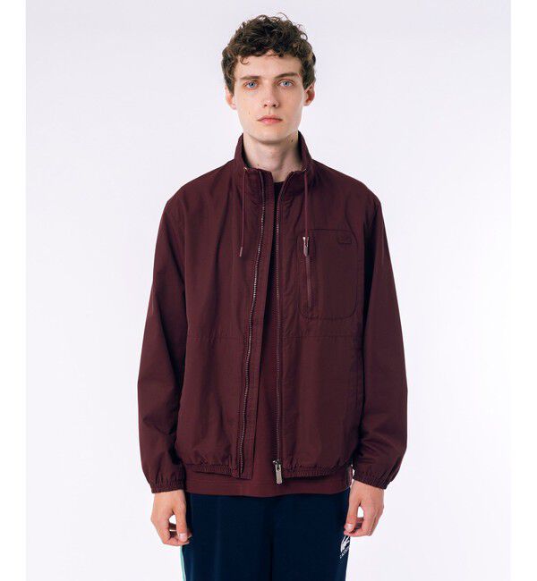 LACOSTE「ヴィンテージウォッシュ加工 ツイルスタンドジップブルゾン / ジップアップブルゾン」|ブルゾン・スタジャン|ワイン