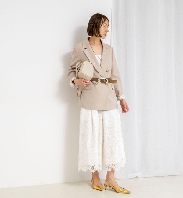 NOLLEY'S「クロップドワイドレースパンツ」|キュロット|