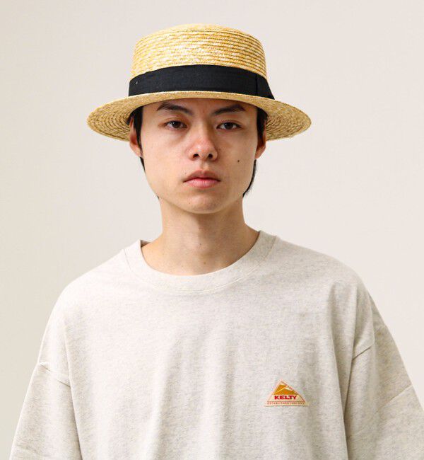GLOSTER「【夏の定番クラシック】STRAW BOATHER HAT カンカン帽」|ハット|