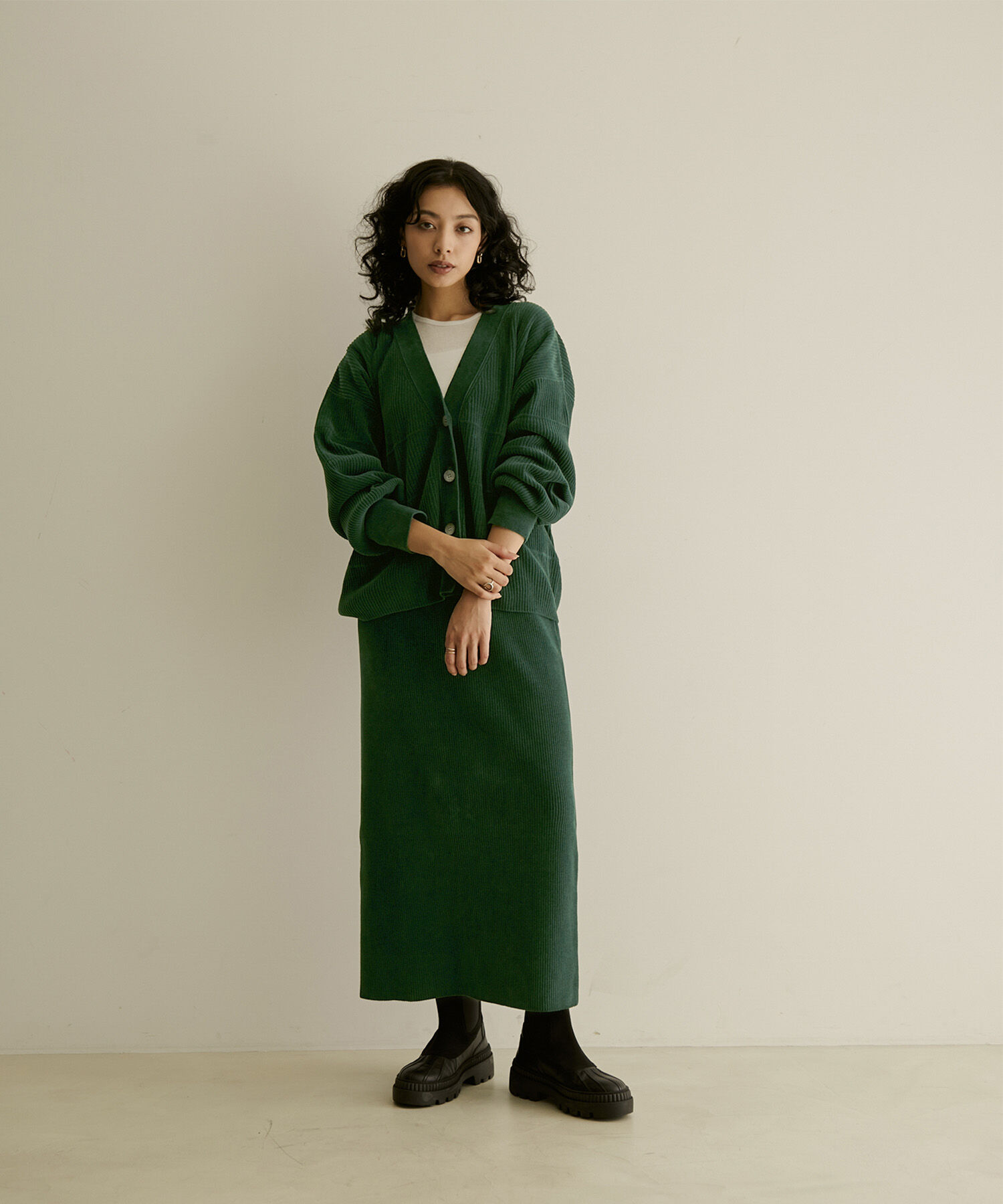 SALON adam et rope'「【極上の肌ざわり】リブタイトスカート-CreamyCotton /クリーミーコットン-」|スカート|