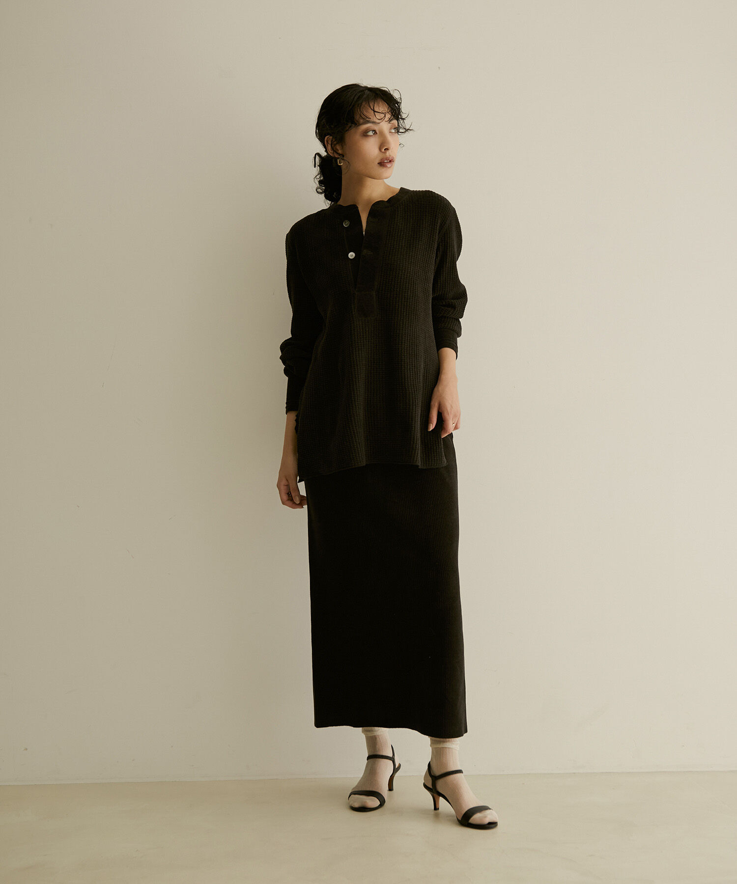 SALON adam et rope'「【極上の肌ざわり】リブタイトスカート-CreamyCotton /クリーミーコットン-」|スカート|