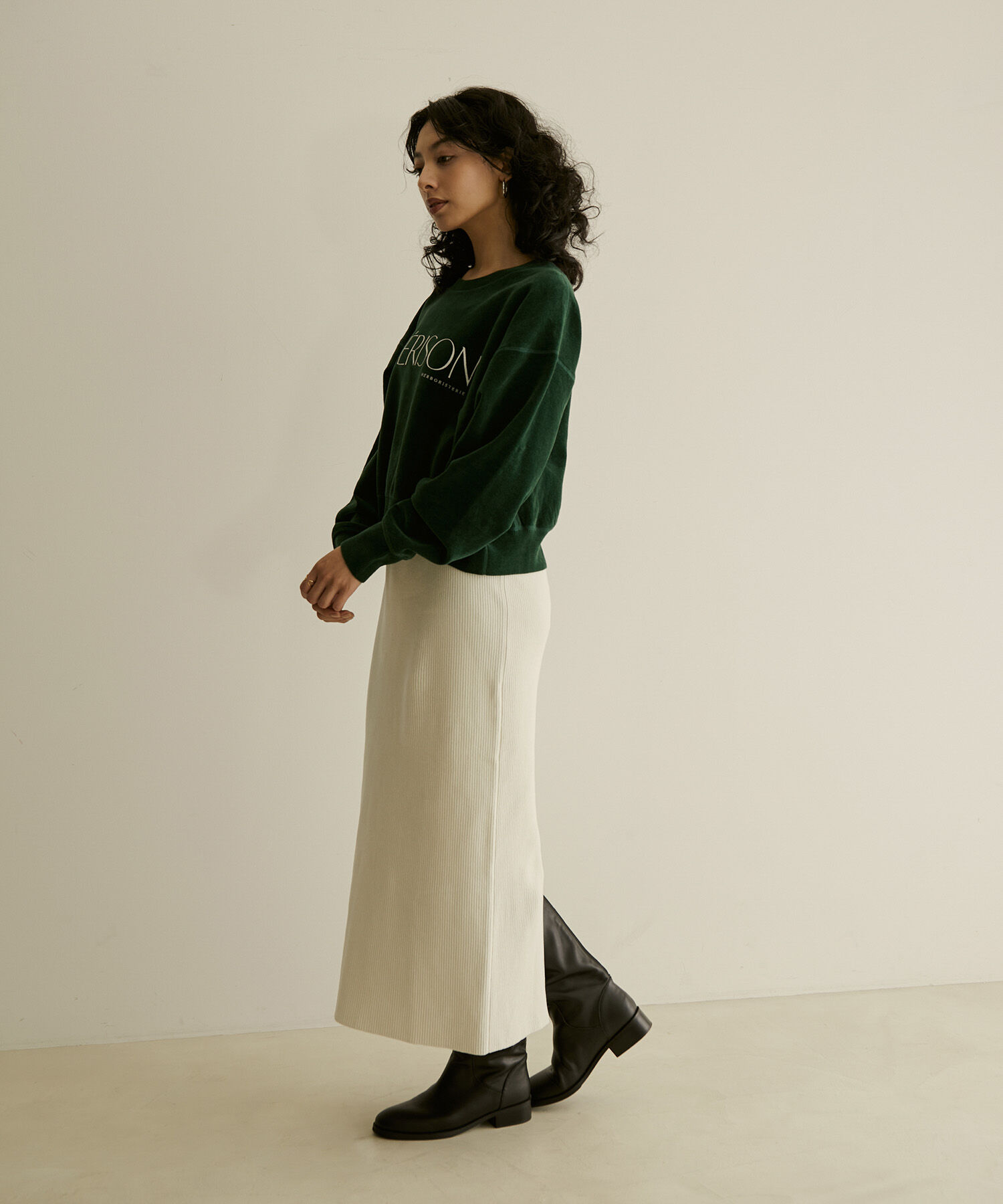 SALON adam et rope'「【極上の肌ざわり】リブタイトスカート-CreamyCotton /クリーミーコットン-」|スカート|