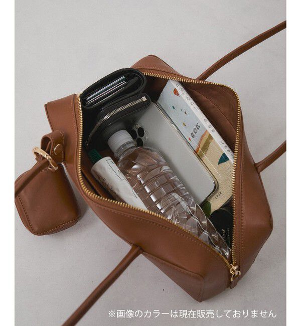 SALON adam et rope'「ミニポーチ付きスプリットレザーワイドバッグ / 追加」|ショルダー・メッセンジャー|