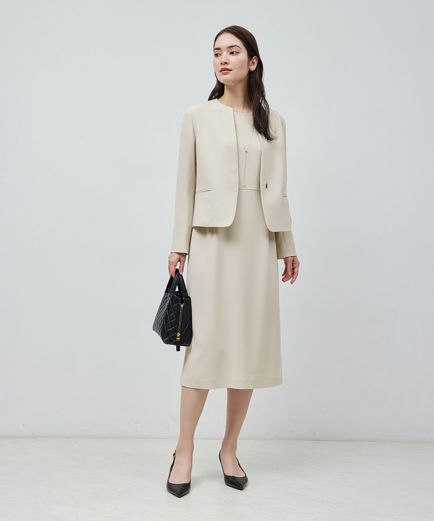 ROPE「トリアセダブルクロスウエストコンシャスワンピース」|ワンピース|