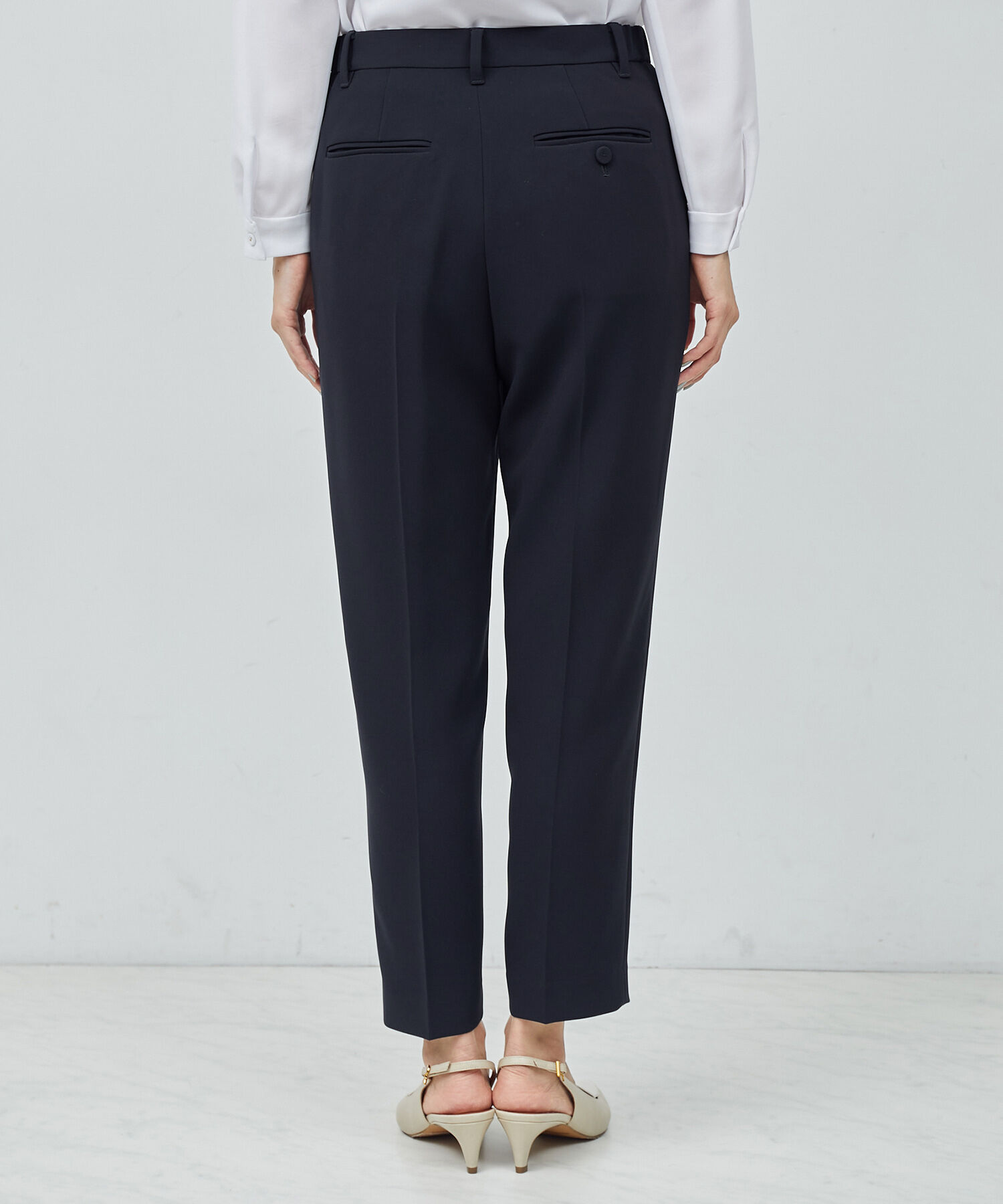 ROPE「トリアセテートダブルクロス サイドゴムテーパードパンツ【セレモニー/通勤対応】【洗える】」|その他|