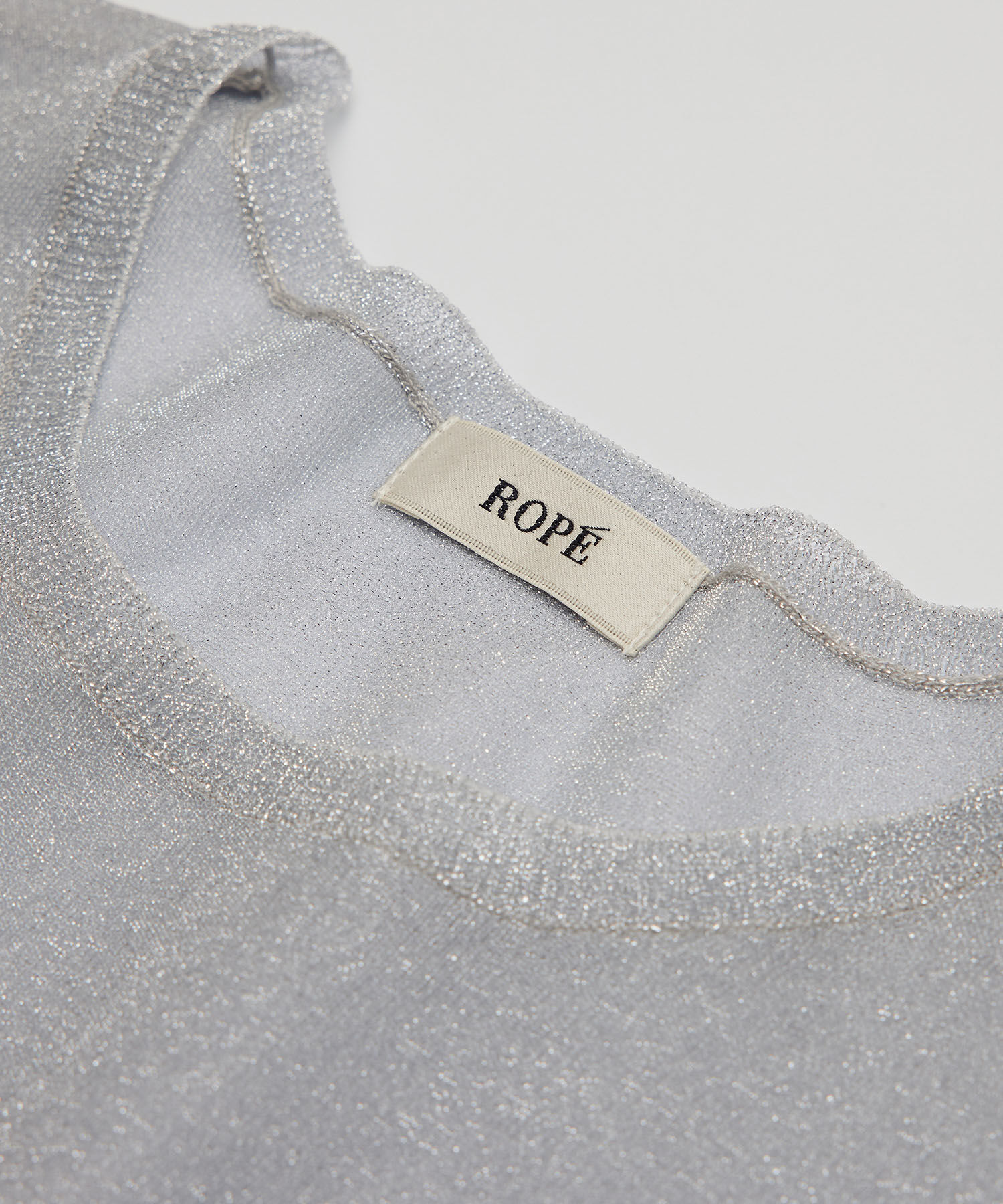 ROPE「【洗える】ラメシアーニット半袖プルオーバー【アンサンブル対応】」|ニット・セーター|