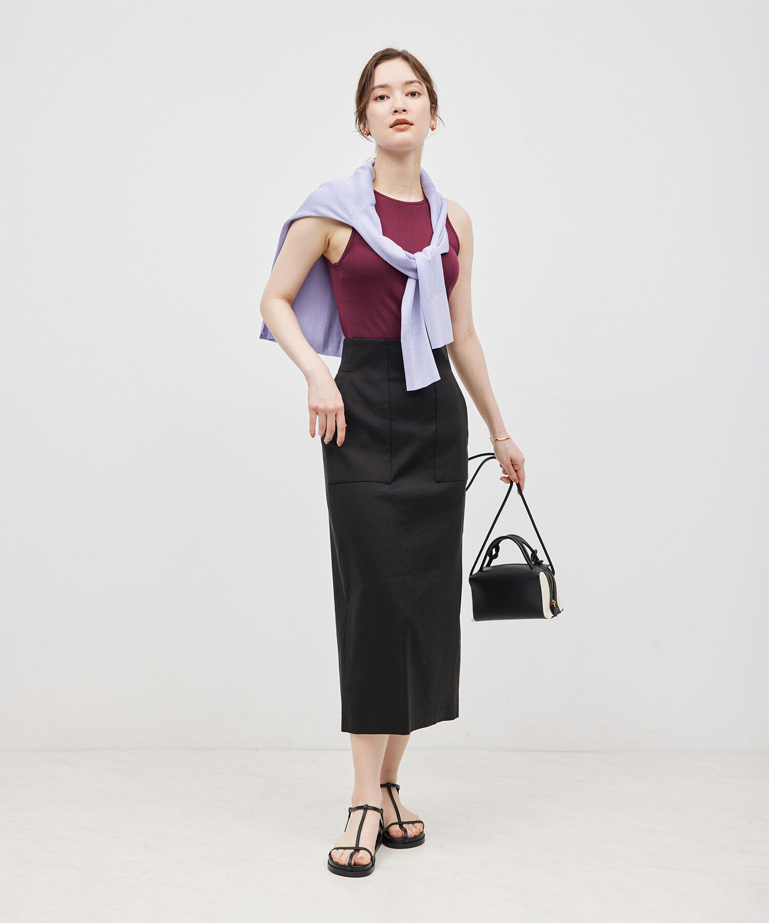 ROPE「コットンシルク丸胴フライスカップ付きアメスリタンクトップ」|タンクトップ|