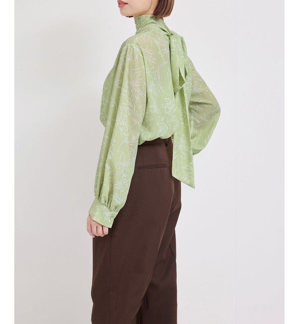 ROPE「ハンドフラワーバックタイブラウス/セットアップ対応」|シャツ・ブラウス|