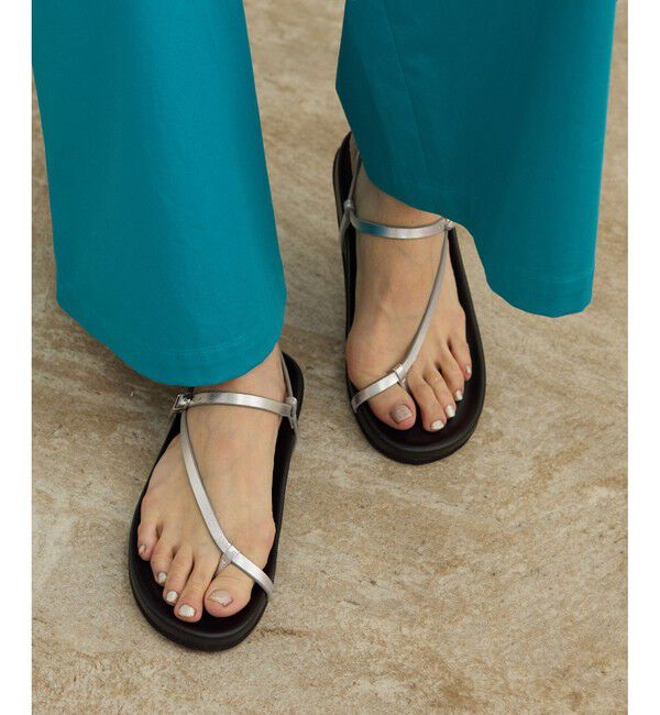 ROPE「スプリットレザーナローベルトサンダル」|サンダル|シルバー(93)