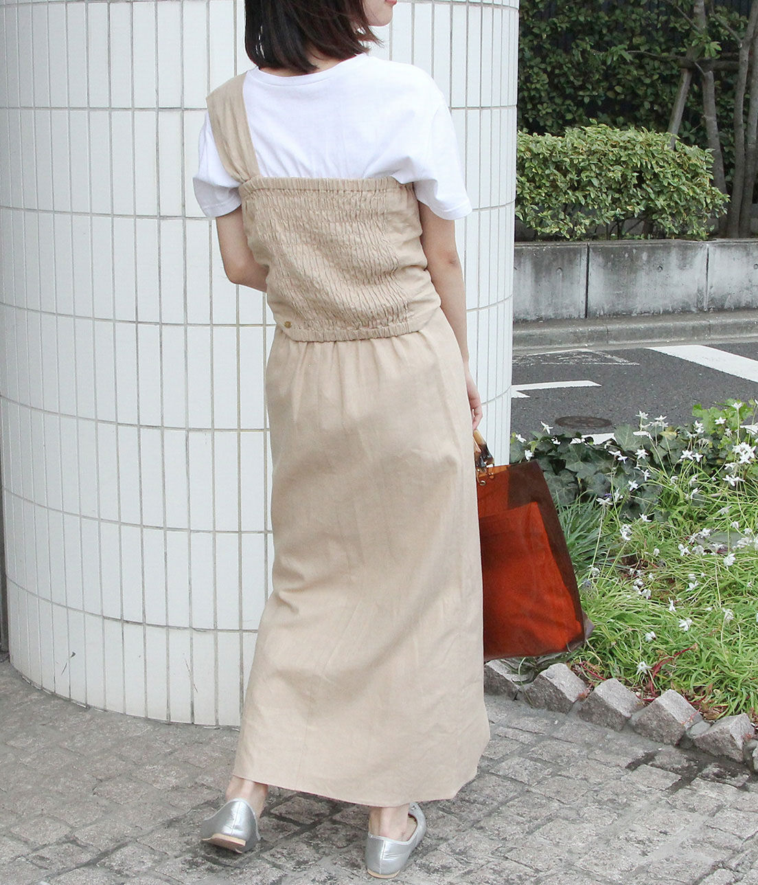 VIS「【セットアップ対応】麻混ワンショルダーねじれビスチェ」|その他|