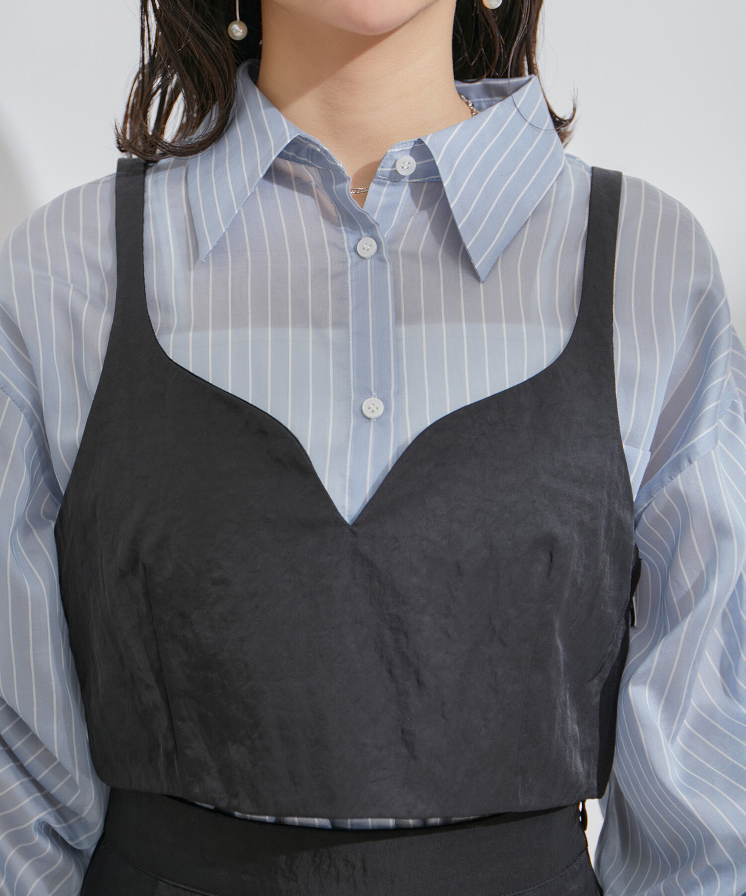 VIS「【セットアップ対応】ナイロンビスチェ【洗える】」|キャミソール|