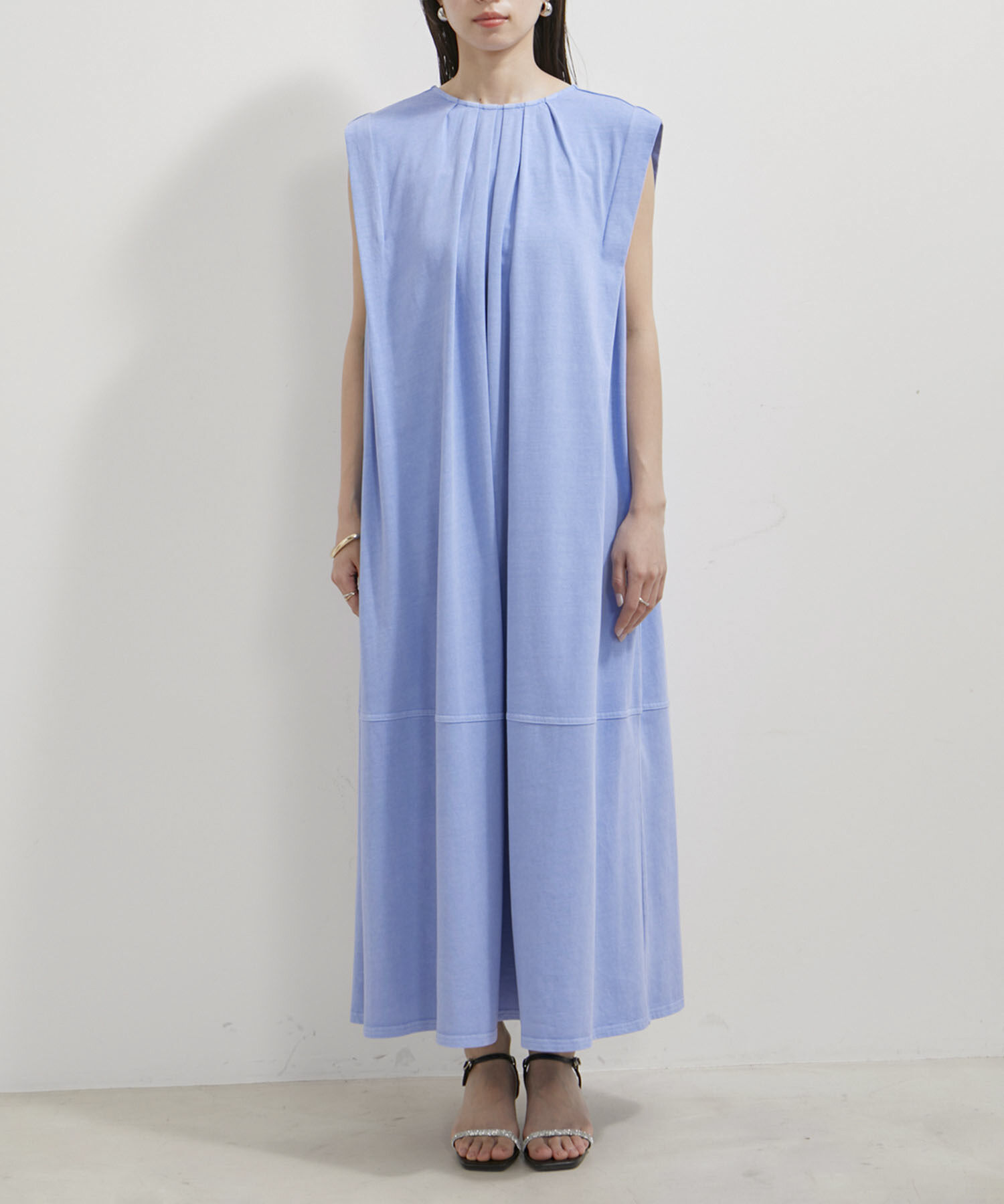 VIS「【洗える】ピグメント加工タックフレアワンピース」|ワンピース|