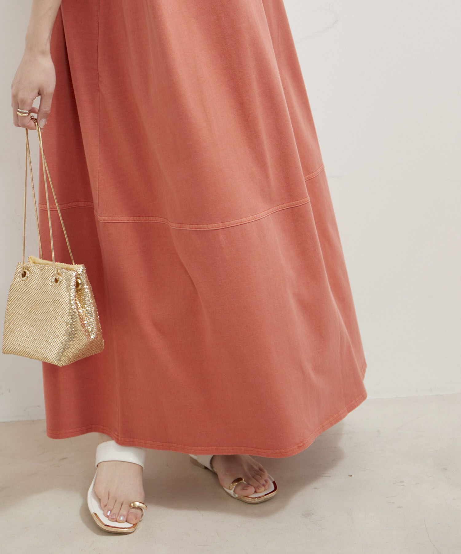 VIS「【洗える】ピグメント加工タックフレアワンピース」|ワンピース|