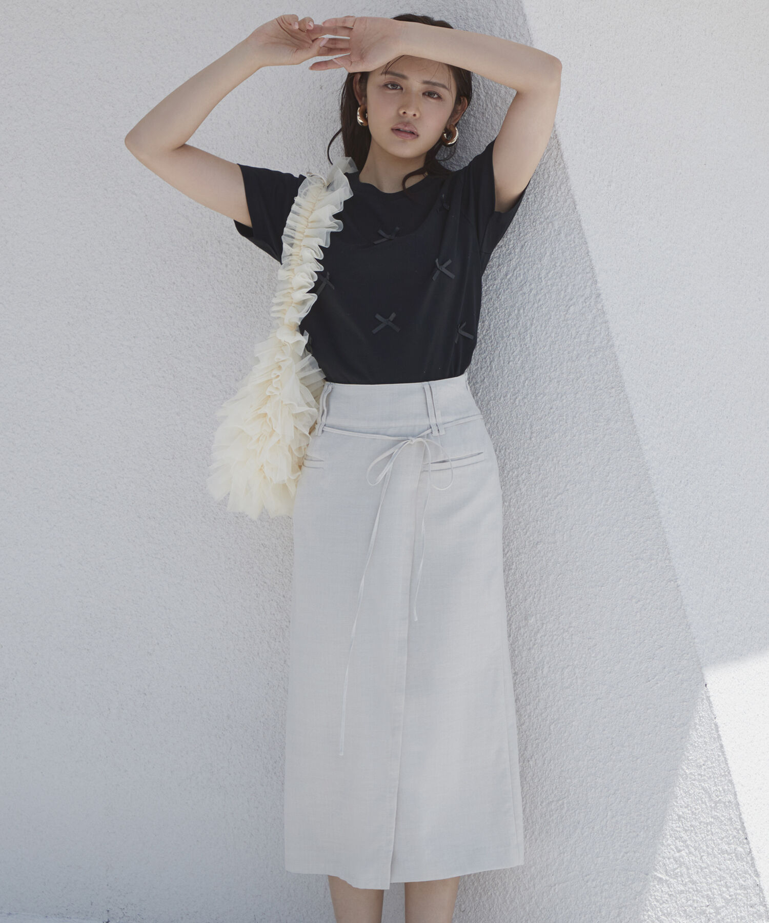 VIS「【接触冷感・洗える】美easyリネンライクベルト付き Iラインスカート」|スカート|キナリ(16)