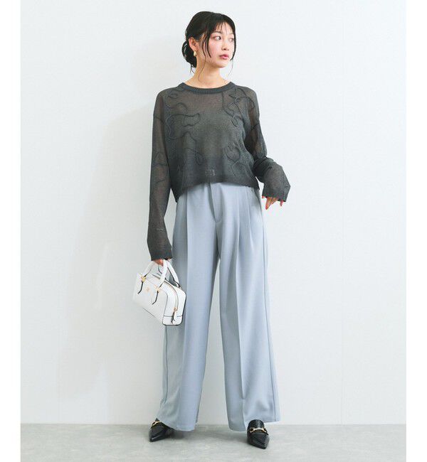 VIS「コード刺繍シアーニット」|ニット・セーター|