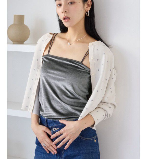 VIS「カップ付きベロアキャミソール」|キャミソール|