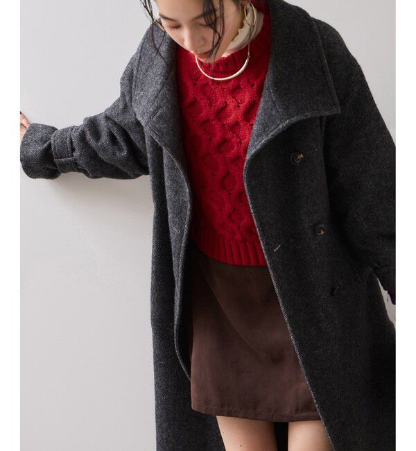 VIS「【WEB限定】ローゲージケーブルクロップドニット」|ニット・セーター|