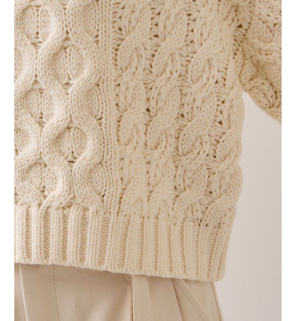 VIS「【WEB限定】ローゲージケーブルクロップドニット」|ニット・セーター|