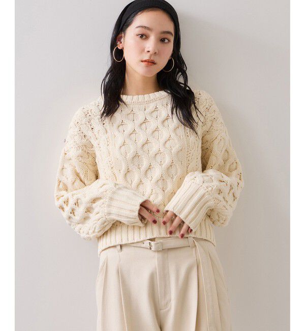 VIS「【WEB限定】ローゲージケーブルクロップドニット」|ニット・セーター|キナリ(16)