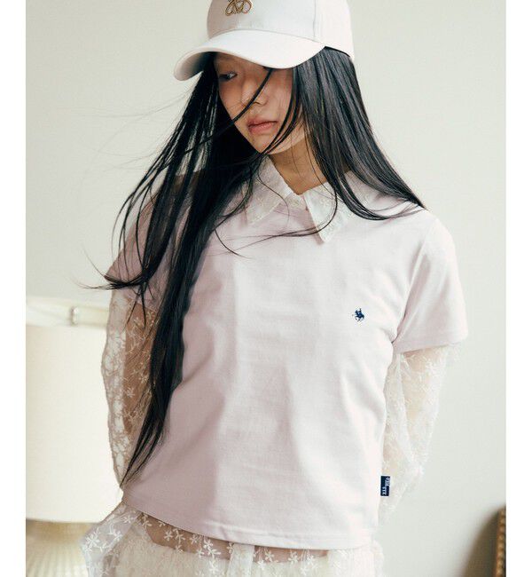VIS「【POLO BCS】VIS別注刺しゅうコンパクトTシャツ/一部WEB限定カラー」|Tシャツ・カットソー|ピンク(63)
