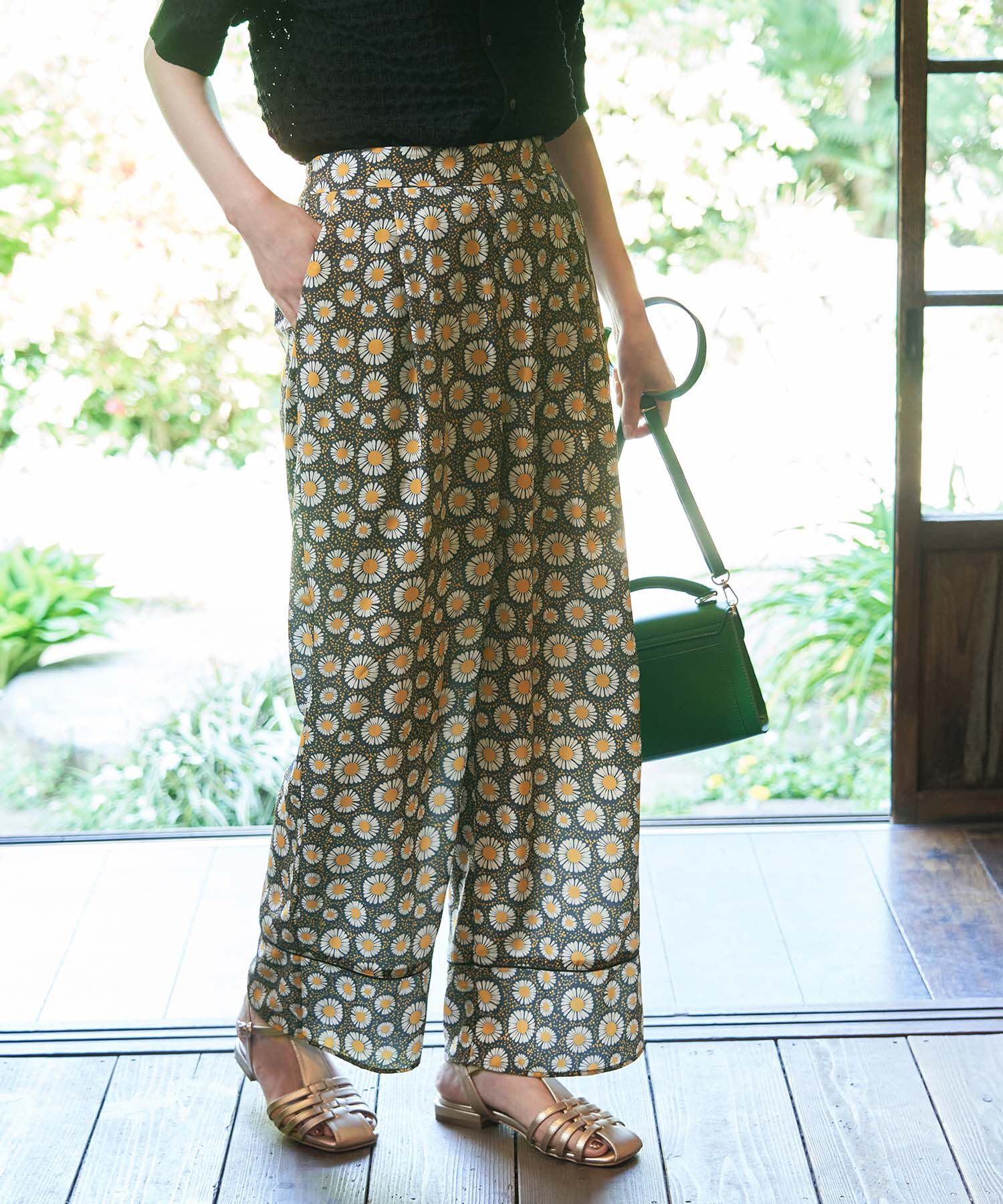 Rope&rsquo;Picnic「アデリアレトロ&times;ROPE' PICNIC/レトロ柄パンツ」|その他|ネイビー系(41)