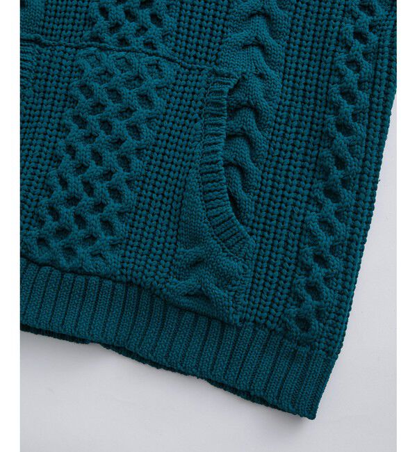 ADAM ET ROPE'「【WEB限定】ボリュームケーブル ニット パーカー / ロングシーズン着用可能 / 超軽量 / ユニセックス」|パーカー|