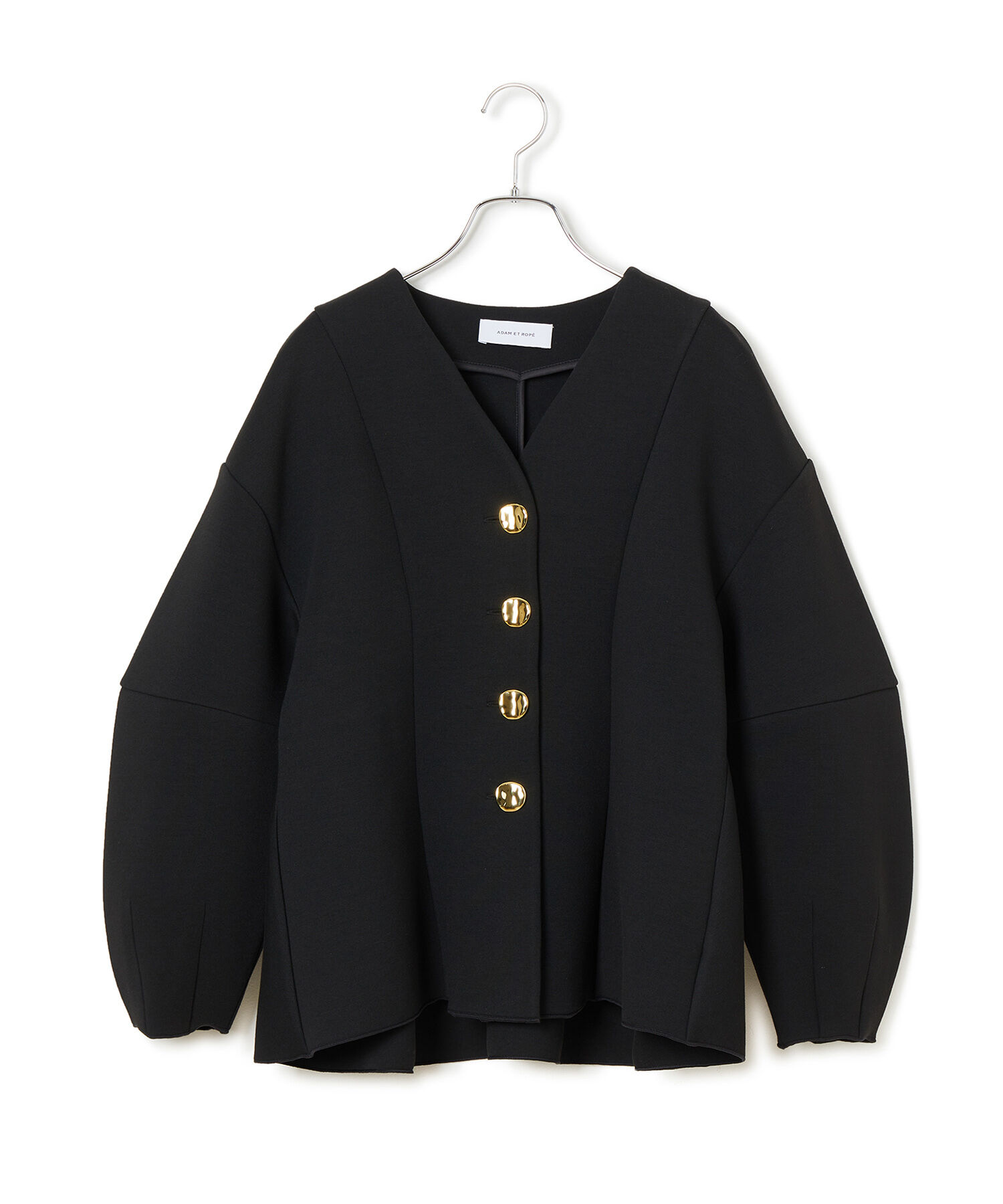 ADAM ET ROPE'「ミックスボタンペプラムカーディガン」|カーディガン|