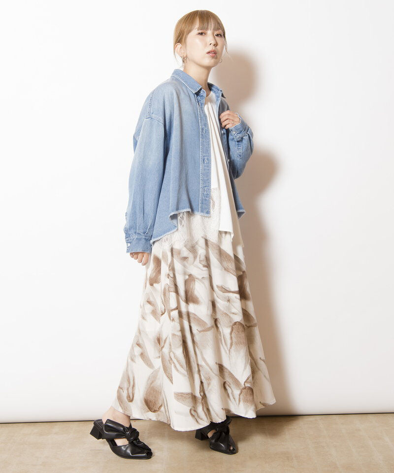  「プリントフレアースカート」|フレア|