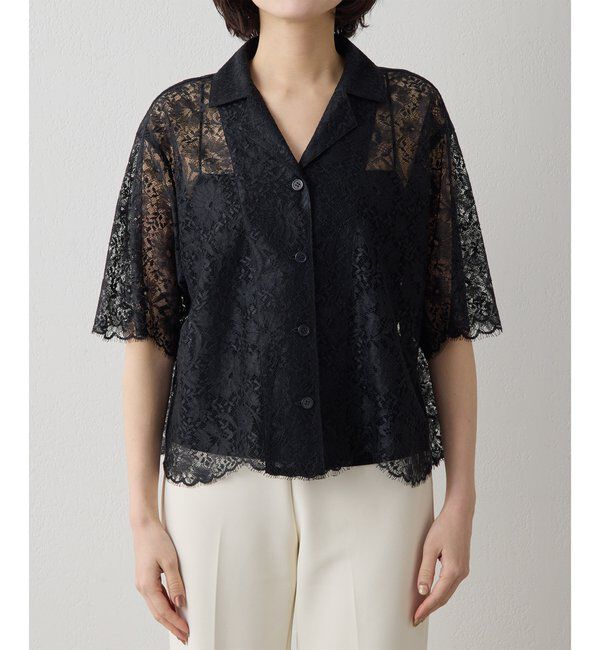 Drawing Numbers「【Drawing Numbers】リネンリバーレースブラウス」|シャツ・ブラウス|