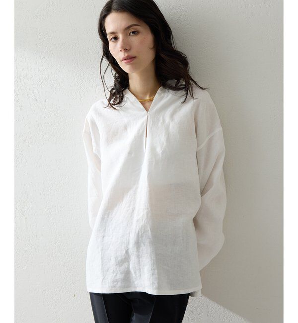  「リネンフードプルオーバー」|シャツ・ブラウス|