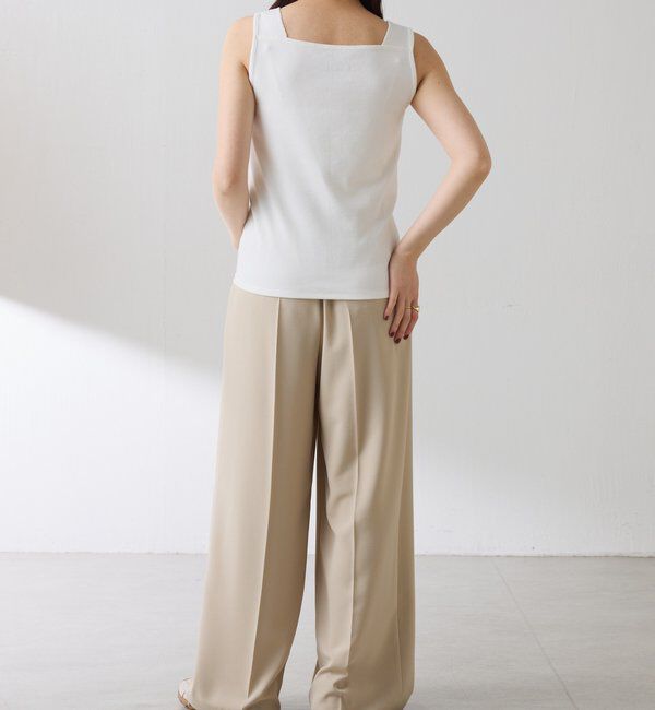  「 シアー切り替えスクエアタンクトップ」|Tシャツ・カットソー|