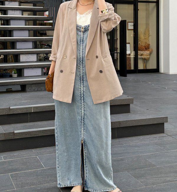  「【ウォッシャブル】シアーダブルジャケット」|テーラードジャケット|