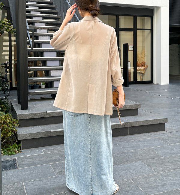  「【ウォッシャブル】シアーダブルジャケット」|テーラードジャケット|