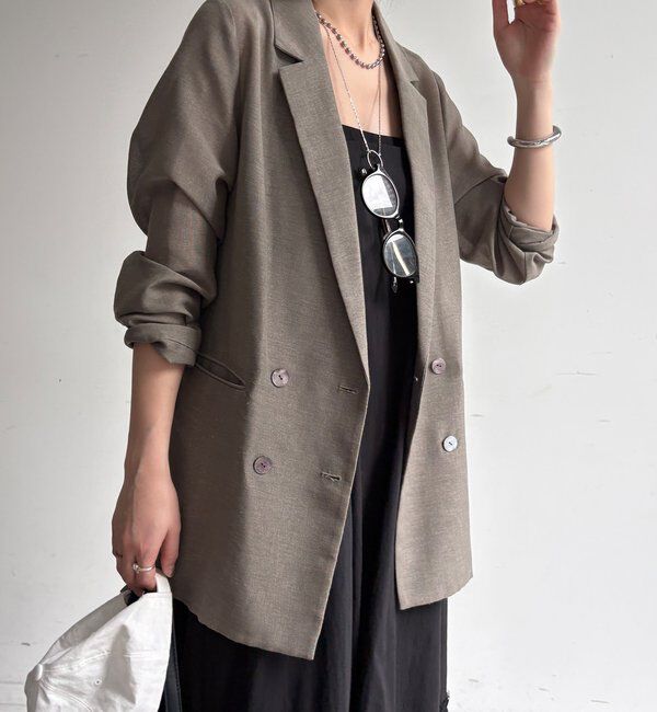  「【ウォッシャブル】シアーダブルジャケット」|テーラードジャケット|