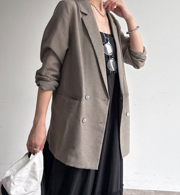  「【ウォッシャブル】シアーダブルジャケット」|テーラードジャケット|