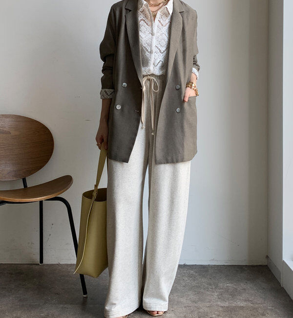  「【ウォッシャブル】シアーダブルジャケット」|テーラードジャケット|