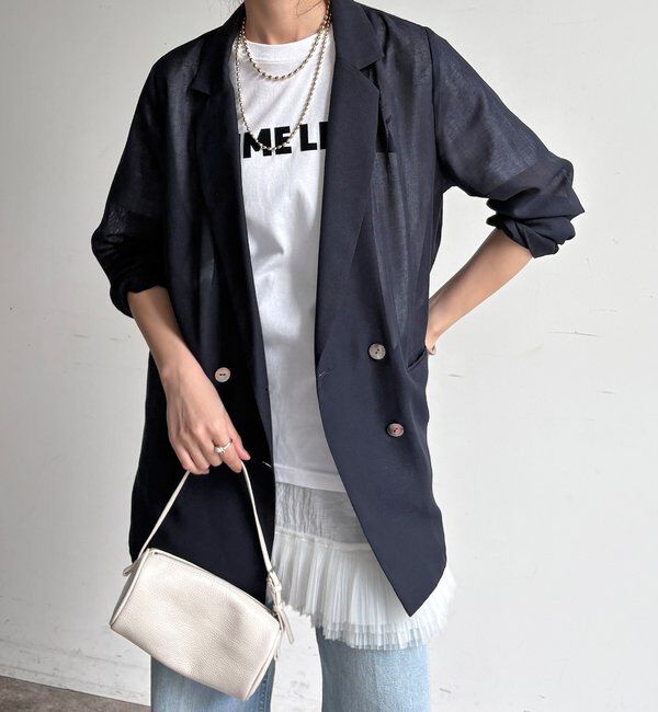  「【ウォッシャブル】シアーダブルジャケット」|テーラードジャケット|