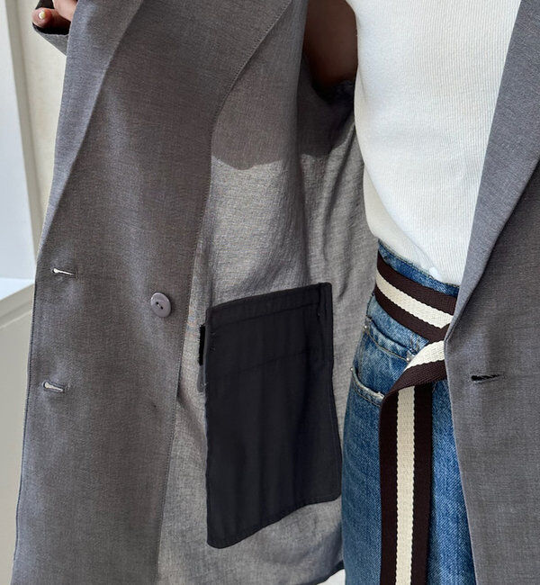  「【ウォッシャブル】シアーダブルジャケット」|テーラードジャケット|