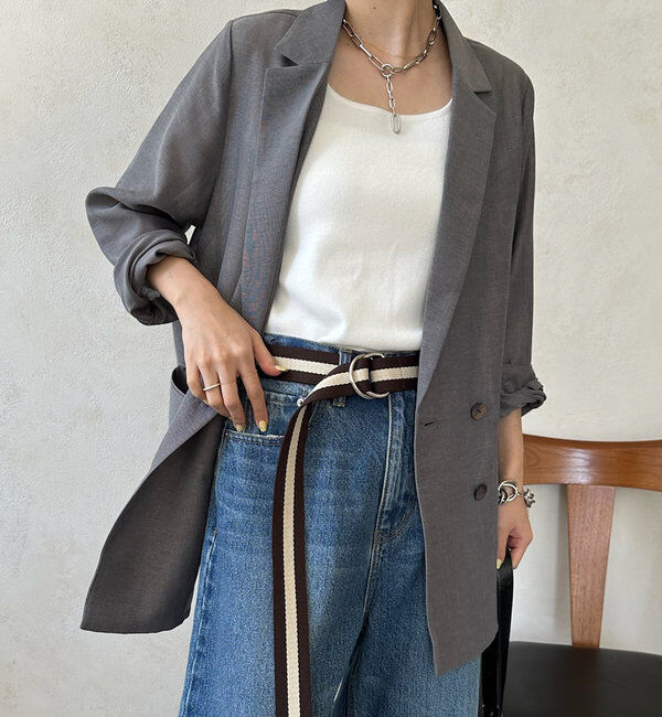  「【ウォッシャブル】シアーダブルジャケット」|テーラードジャケット|