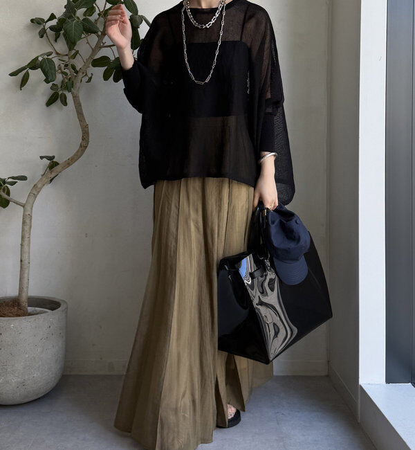  「ストローヤーンポンチョニット」|ニット・セーター|