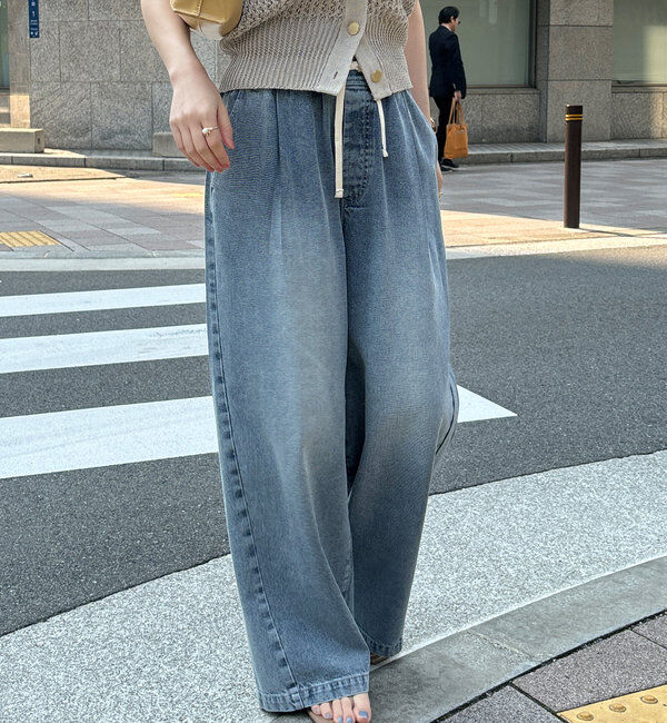  「デニムワイドイージーパンツ」|デニム|